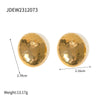Wholesale Stainless Steel Geometric Hemisphere Earrings Jewelry With Hammer Pattern And Electroplating Treatment