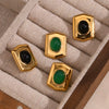 Wholesale Stainless Steel Geometric Hexagonal Shield Electroplated Earrings For Women