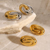 Wholesale Stainless Steel Geometric High Spiral Oval Electroplated Women's Earrings