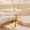 Wholesale Stainless Steel Geometric Hiphop Style Electroplated Tarot Relief Threedimensional Clavicle Chain