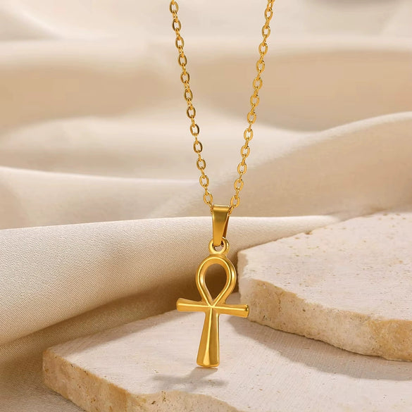 Wholesale Stainless Steel Geometric Hiphop Style Electroplated Tarot Relief Threedimensional Clavicle Chain