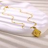 Wholesale Stainless Steel Geometric Hiphop Style Electroplated Tarot Relief Threedimensional Clavicle Chain