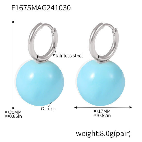 Wholesale Stainless Steel Geometric Hollow Ball Earrings With Pvd Electroplated Ear Buckle For Women