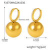 Wholesale Stainless Steel Geometric Hollow Ball Earrings With Pvd Electroplated Ear Buckle For Women