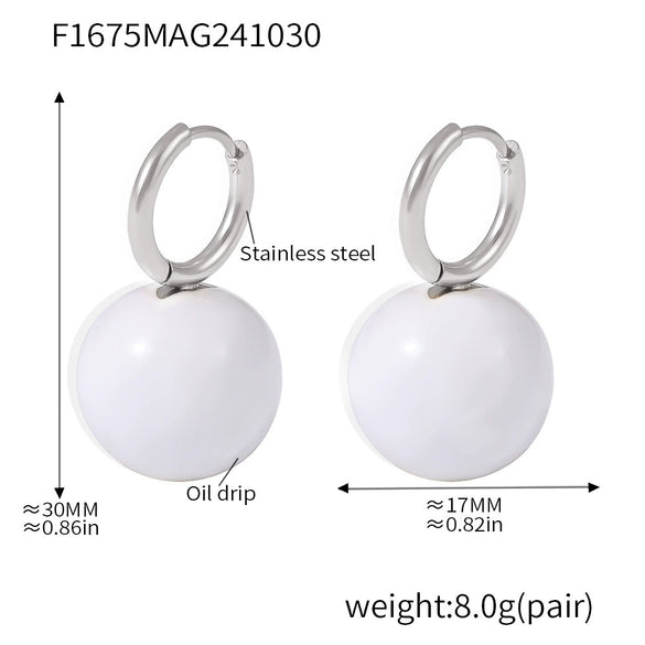 Wholesale Stainless Steel Geometric Hollow Ball Earrings With Pvd Electroplated Ear Buckle For Women