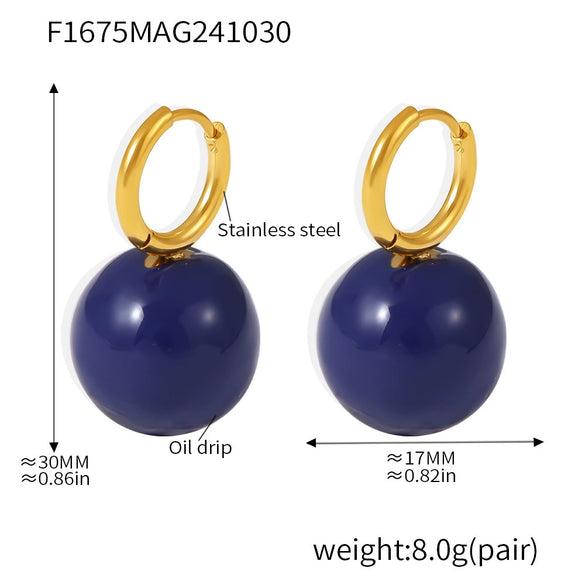 Wholesale Stainless Steel Geometric Hollow Ball Earrings With Pvd Electroplated Ear Buckle For Women