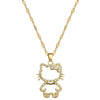 Wholesale Stainless Steel Geometric Hollow Cat Pendant Necklace Unisex Light Luxury Minimalist
