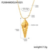 Wholesale Stainless Steel Geometric Hollow Conch Pendant Double Layer Stacked Necklace Light Luxury Fadeless Jewelry