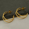 Wholesale Stainless Steel Geometric Hollow Earrings For Female With Electroplating Design