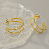 Wholesale Stainless Steel Geometric Hollow Earrings For Female With Electroplating Design