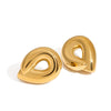 Wholesale Stainless Steel Geometric Hollow Earrings Jewelry With Electroplating Modern Minimalist Style