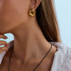 Wholesale Stainless Steel Geometric Hollow Earrings Jewelry With Electroplating Modern Minimalist Style
