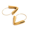 Wholesale Stainless Steel Geometric Hollow Earrings With 18K Gold Plated Electroplating For Women