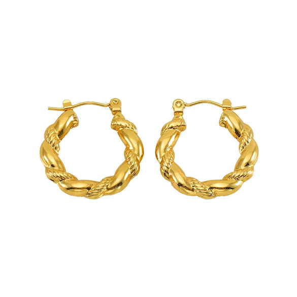 Wholesale Stainless Steel Geometric Hollow Electroplated Glossy Circle Earrings For Women