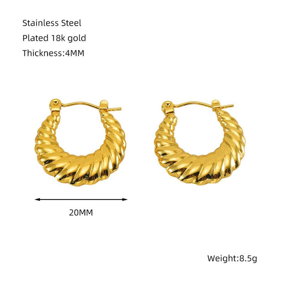 Wholesale Stainless Steel Geometric Hollow Electroplated Glossy Circle Earrings For Women