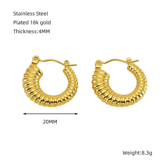Wholesale Stainless Steel Geometric Hollow Electroplated Glossy Circle Earrings For Women
