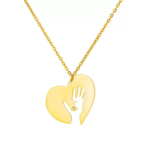 Wholesale Stainless Steel Geometric Hollow Heart Pendant Necklace For Men And Women With Ochain And Electroplating Treatment