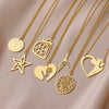Wholesale Stainless Steel Geometric Hollow Heart Pendant Necklace For Men And Women With Ochain And Electroplating Treatment