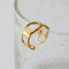 Wholesale Stainless Steel Geometric Hollow Irregular Opening Electroplating Colorretaining Women's Ring And Bracelet