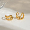 Wholesale Stainless Steel Geometric Hollow Multi Layer Electroplated Women's Earrings