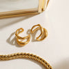 Wholesale Stainless Steel Geometric Hollow Multi Layer Electroplated Women's Earrings