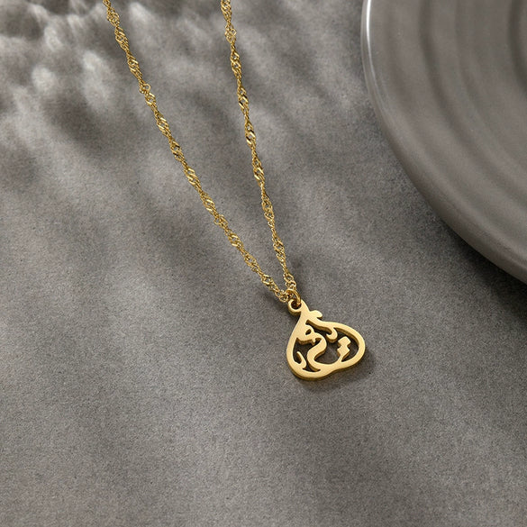 Wholesale Stainless Steel Geometric Hollow O Word Chain Necklace With Electroplating Unisex Simple Versatile Clavicle Chain Personality Cool Style