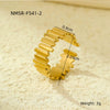 Wholesale Stainless Steel Geometric Hollow Open Ring Light Luxury Style 18K Gold Nonfading Electroplated For Women