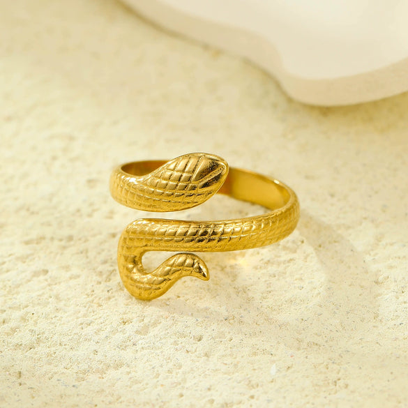 Wholesale Stainless Steel Geometric Hollow Open Ring Light Luxury Style 18K Gold Nonfading Electroplated For Women