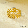 Wholesale Stainless Steel Geometric Hollow Open Ring Light Luxury Style 18K Gold Nonfading Electroplated For Women