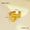 Wholesale Stainless Steel Geometric Hollow Open Ring Light Luxury Style 18K Gold Nonfading Electroplated For Women