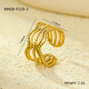 Wholesale Stainless Steel Geometric Hollow Open Ring Light Luxury Style 18K Gold Nonfading Electroplated For Women