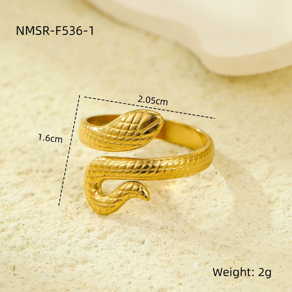 Wholesale Stainless Steel Geometric Hollow Open Ring Light Luxury Style 18K Gold Nonfading Electroplated For Women