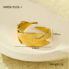 Wholesale Stainless Steel Geometric Hollow Open Ring Light Luxury Style 18K Gold Nonfading Electroplated For Women