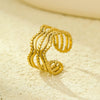 Wholesale Stainless Steel Geometric Hollow Open Ring Light Luxury Style 18K Gold Nonfading Electroplated For Women