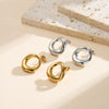 Wholesale Stainless Steel Geometric Hollow Oval Ear Cuffs And Round Oshaped Irregular Earrings For Women With Electroplating Design