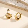 Wholesale Stainless Steel Geometric Hollow Oval Ear Cuffs And Round Oshaped Irregular Earrings For Women With Electroplating Design