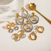 Wholesale Stainless Steel Geometric Hollow Pendant Earrings And Necklace With Electroplating Treatment For Women