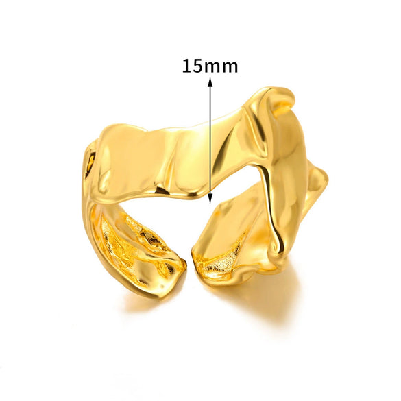 Wholesale Stainless Steel Geometric Hollow Snake And Heart Ring For Men And Women Gold Plated