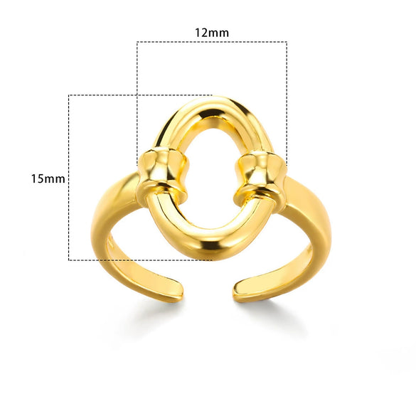 Wholesale Stainless Steel Geometric Hollow Snake And Heart Ring For Men And Women Gold Plated
