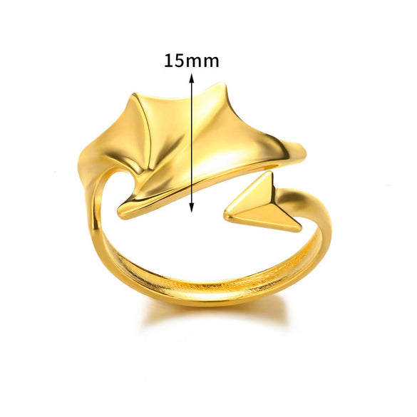 Wholesale Stainless Steel Geometric Hollow Snake And Heart Ring For Men And Women Gold Plated