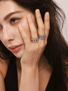 Wholesale Stainless Steel Geometric Hollow Woven Heavy Industry Open Light Luxury Style Finger Ring Electroplated 18K Real Gold