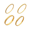 Wholesale Stainless Steel Geometric Hollow Zircon Ring Buckle Bracelet Set 18K Gold Plated Accessories