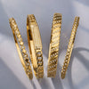 Wholesale Stainless Steel Geometric Hollow Zircon Ring Buckle Bracelet Set 18K Gold Plated Accessories