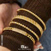 Wholesale Stainless Steel Geometric Hollow Zircon Ring Buckle Bracelet Set 18K Gold Plated Accessories