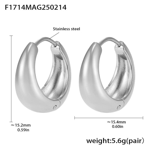 Wholesale 316L Stainless Steel Geometric Hoop Earrings For Women High Polished Gold Colormatching Electroplated