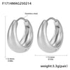 Wholesale 316L Stainless Steel Geometric Hoop Earrings For Women High Polished Gold Colormatching Electroplated