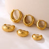 Wholesale 316L Stainless Steel Geometric Hoop Earrings For Women High Polished Gold Colormatching Electroplated