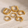 Wholesale Stainless Steel Geometric Hoop Earrings With Diamonds Electroplated For Women