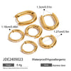 Wholesale Stainless Steel Geometric Hoop Earrings With Diamonds Electroplated For Women