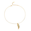 Wholesale Stainless Steel Geometric Horn Pendant Necklace With Colorful Zircon Electroplated Fashion Design For Women